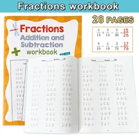 28Pages Adding and Subtracting Fractions with Three Terms- Math Workbook Practice Learning materials for Student Primary School 1