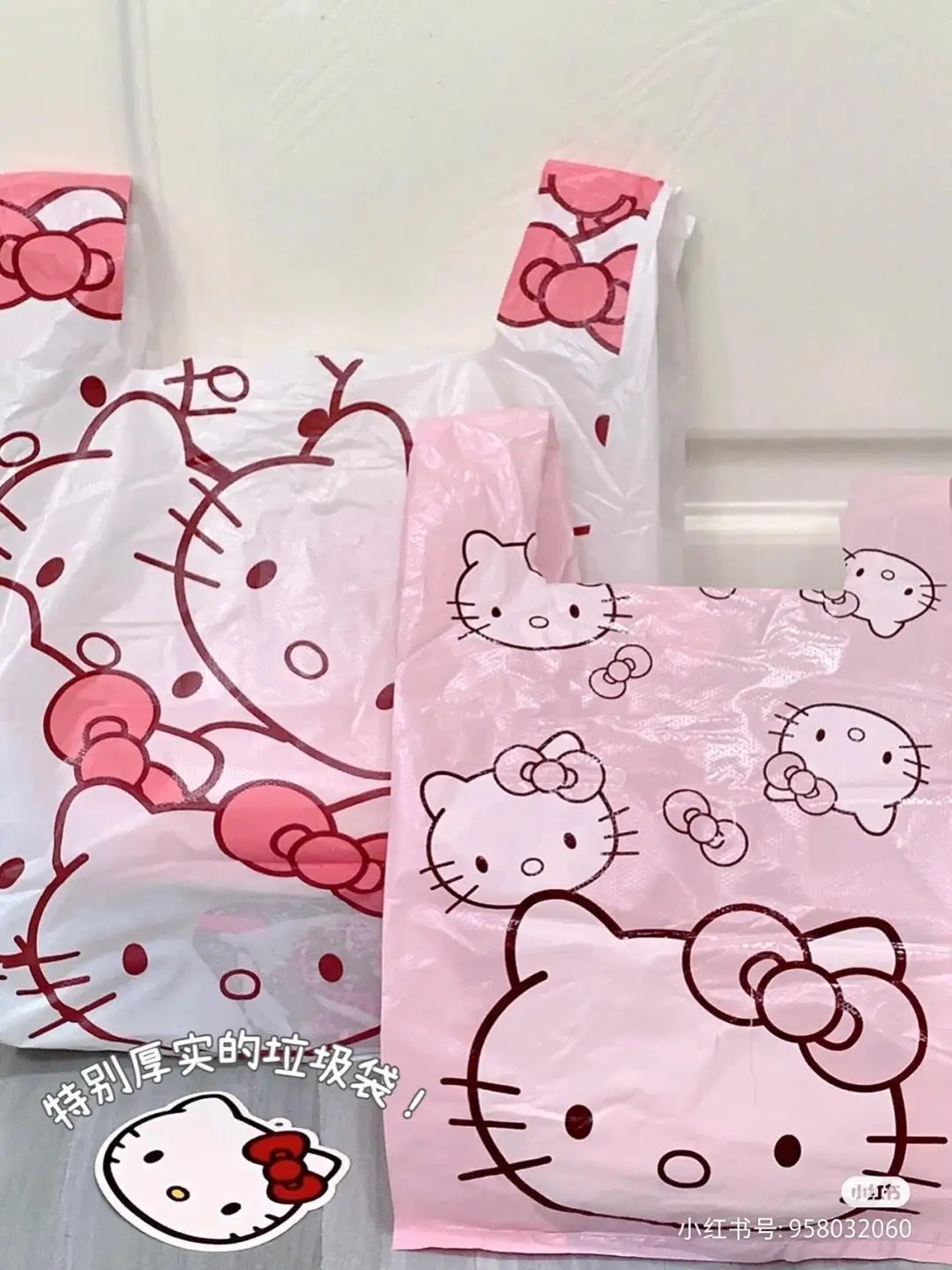 

Hello Kitty new Sanrio Kawaii Anime plastic bag Cute Cartoon Garbage bag household portable gift bag storage bag Girl toys