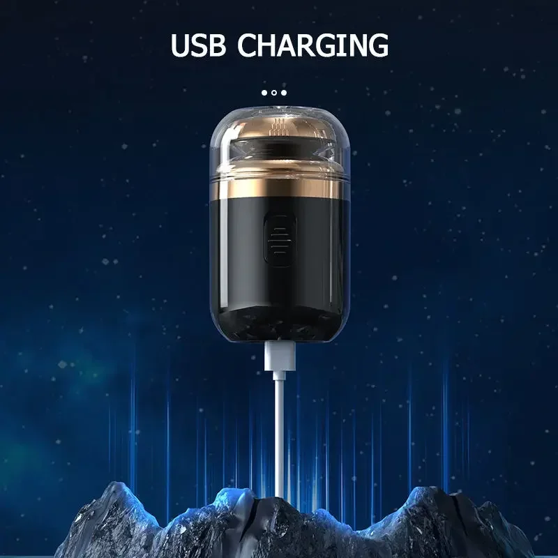 Mini Capsule Electric Shaver, Portable Mini Shaver, 2-in-1 Nose Hair Trimmer, USB Rechargeable Washable Rotary Razor for Men