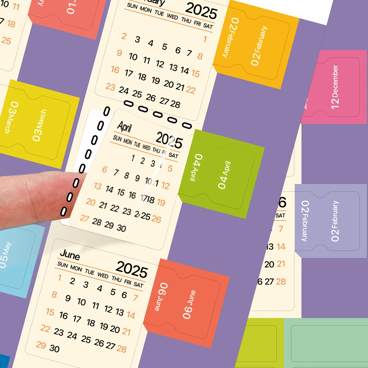 Calendar Stickers 2Sheets Monthly Index Tabs For Your Planner or Diary Decorative Planner Sticker For Notebook DIY Crafts