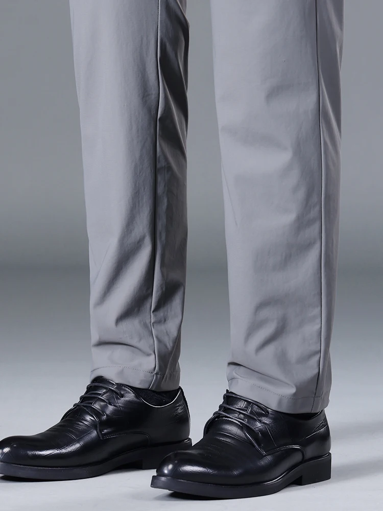 Summer Thin Stretch Trousers Men Elastic Waist Korean Classic Black Gray Blue Business Casual Formal Pants Male Brand 6