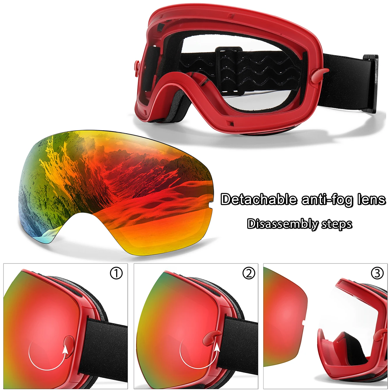 Sport Goggles Double Layers Anti-fog Eyewear Sport