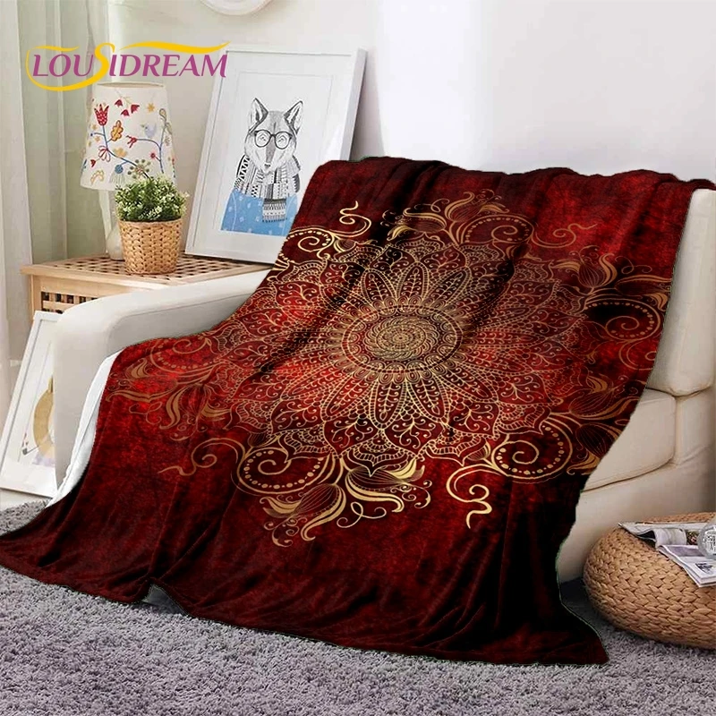 3D Mandala Yoga Flower Bohemia Meditation Soft Flannel Blankets Throw Blanket Picnic Beds Bedroom throw blanket