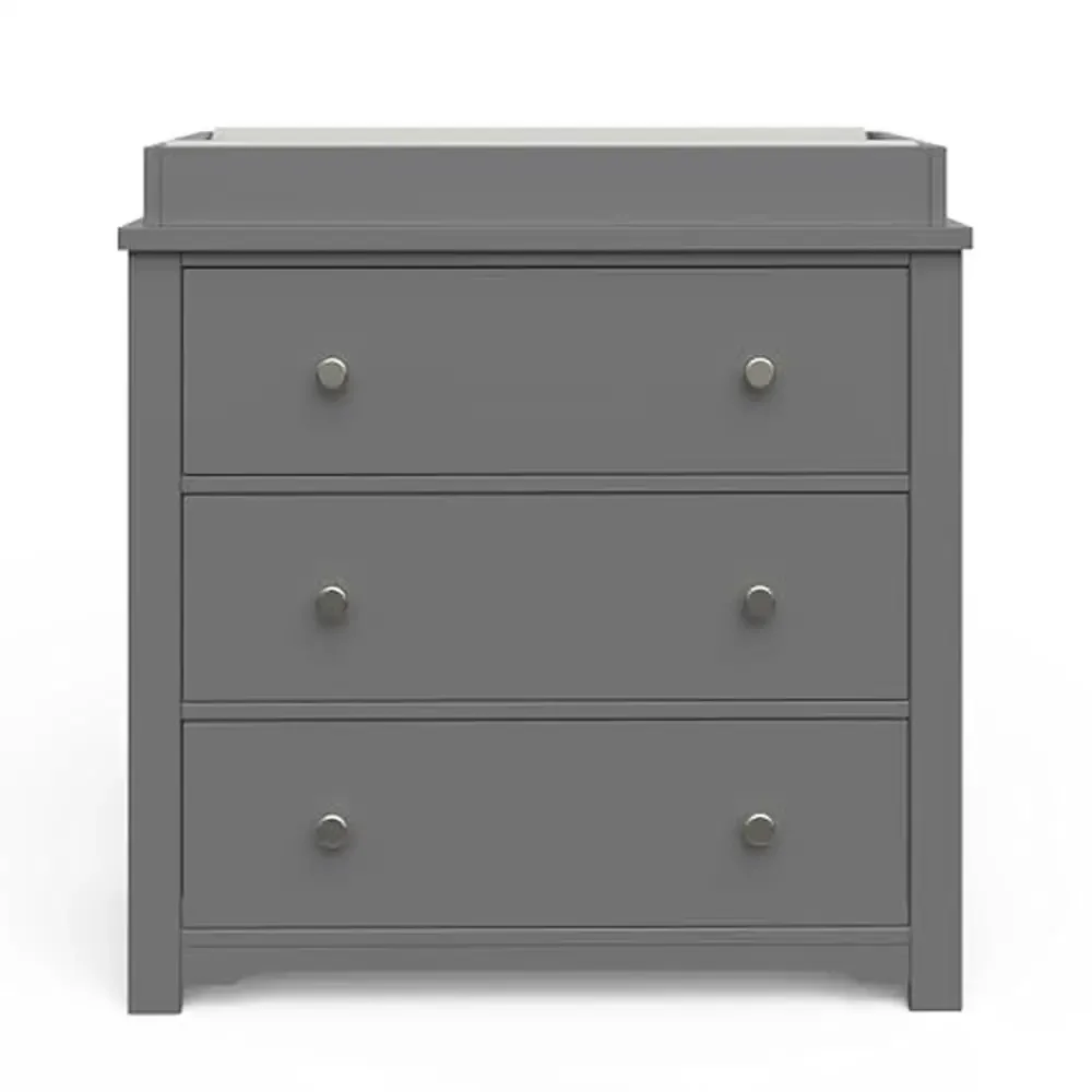 2-Piece Camden Nursery Set Convertible Crib & 3-Drawer Dresser Cool Gray Grows with Baby Sturdy Pine Wood Neutral Finishes Safe 5