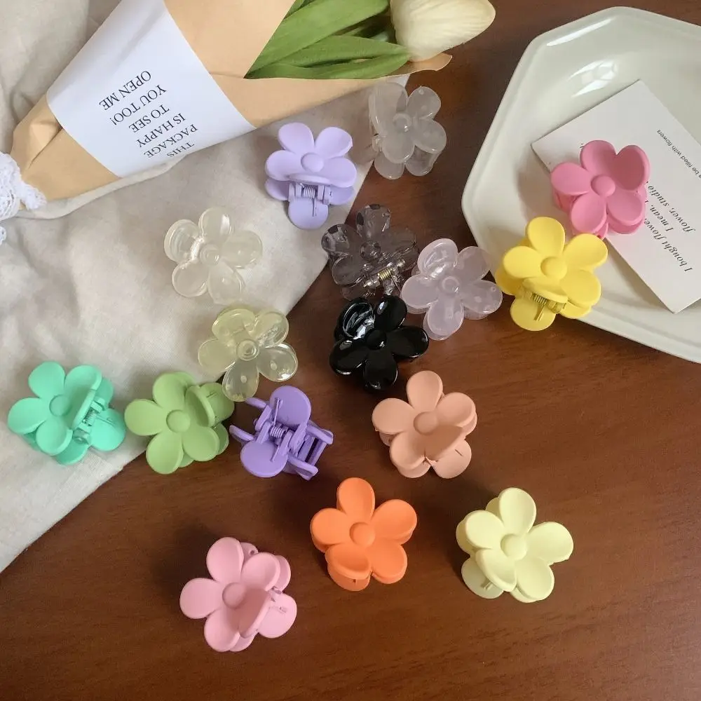

Mini Hairpin Flower Hair Clip Creative Candy Color Transparent Small Hair Clip Small Grab Clip Headwear Mini Hair Claw Female