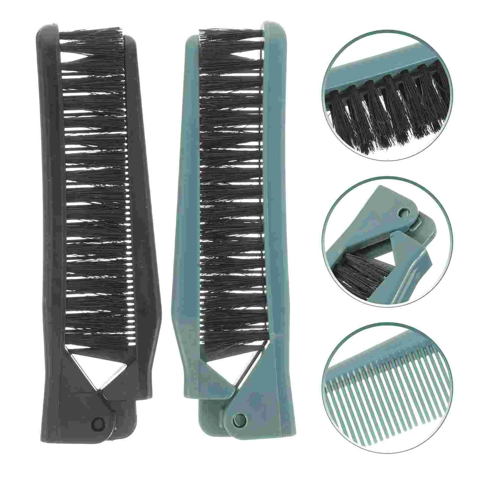 

Small Folding Hair Brush Hairstyle Double Teeth Comb Mens Hairdressing Foldable Pp Travel Straight Curl Child