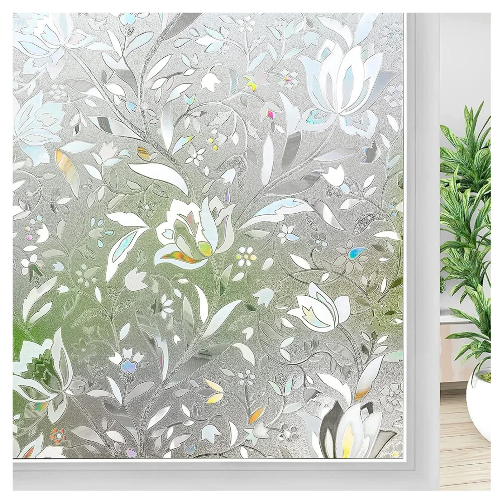 100-200CM 3D Decorative Window Glass Static Privacy Film (non-sticky)