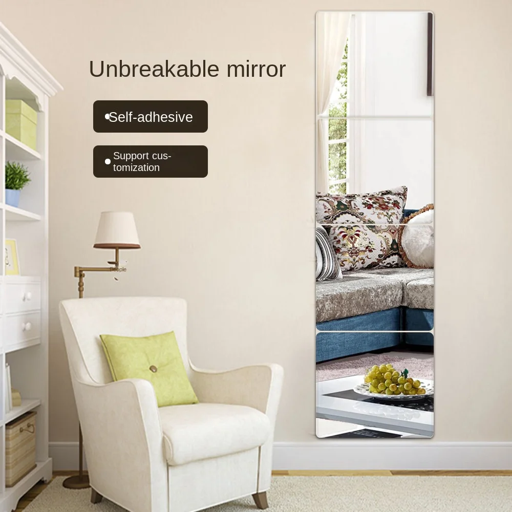 Acrylic full body Mirror Self-adhesive Stickers 30CM Square Crystal Wall Paper DIY 3D Decal for Living Room Bathroom wall sticker mirror wall sticker acrylic wall sticker mirror mosaic tiles acrylic mosaic tiles sticker