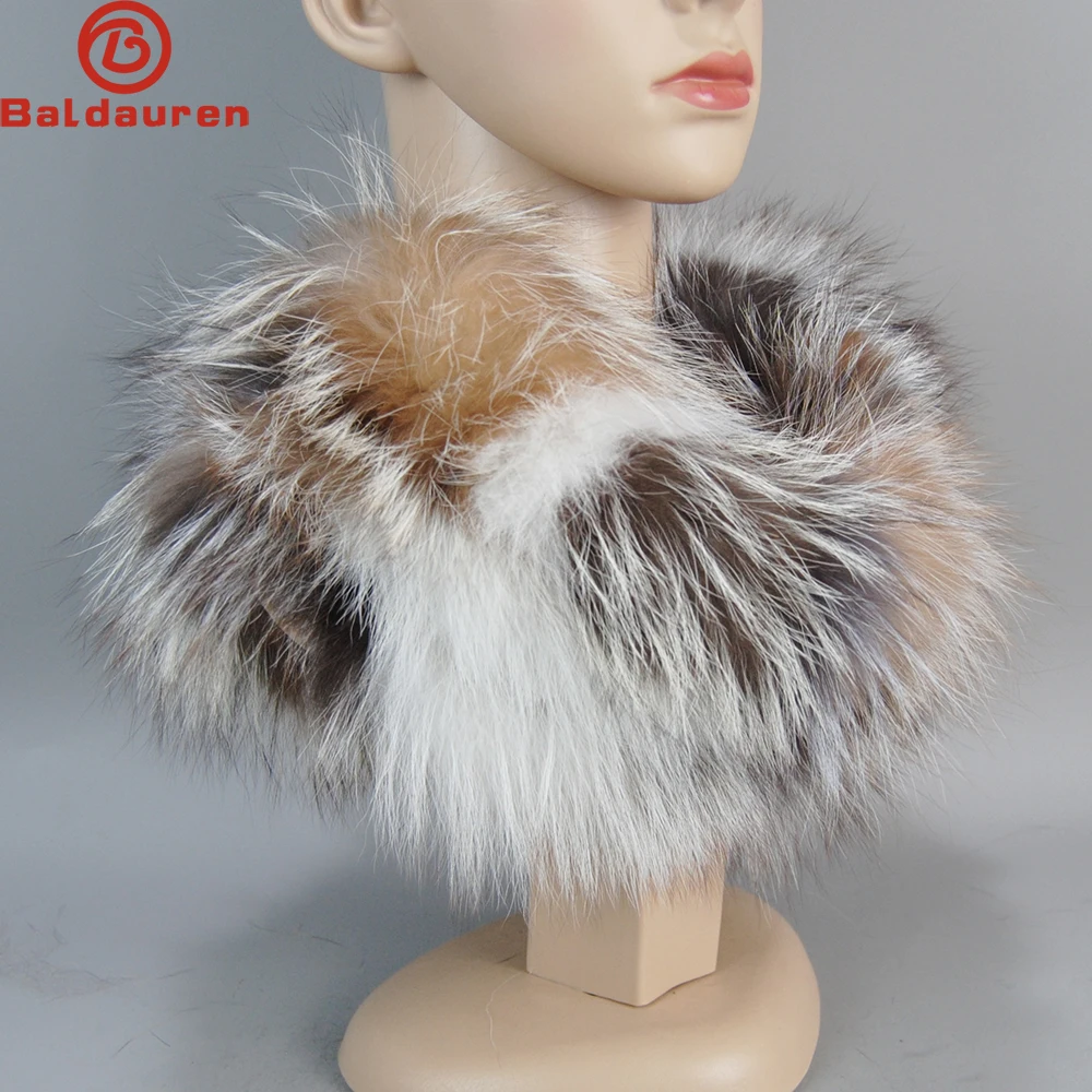 Scarf Headbands Women Real Fox Fur Raccoon Fur Neck Warmer Natural Mufflers Winter Warm