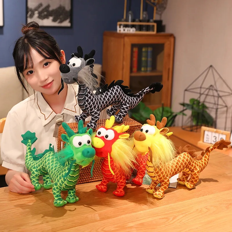 

Cute Chinese Special New Year Zodiac Dragon Plush Toy Simulation Dragon-Shaped Rag Doll Cartoon Soft Kids Toys Gifts Home Decor