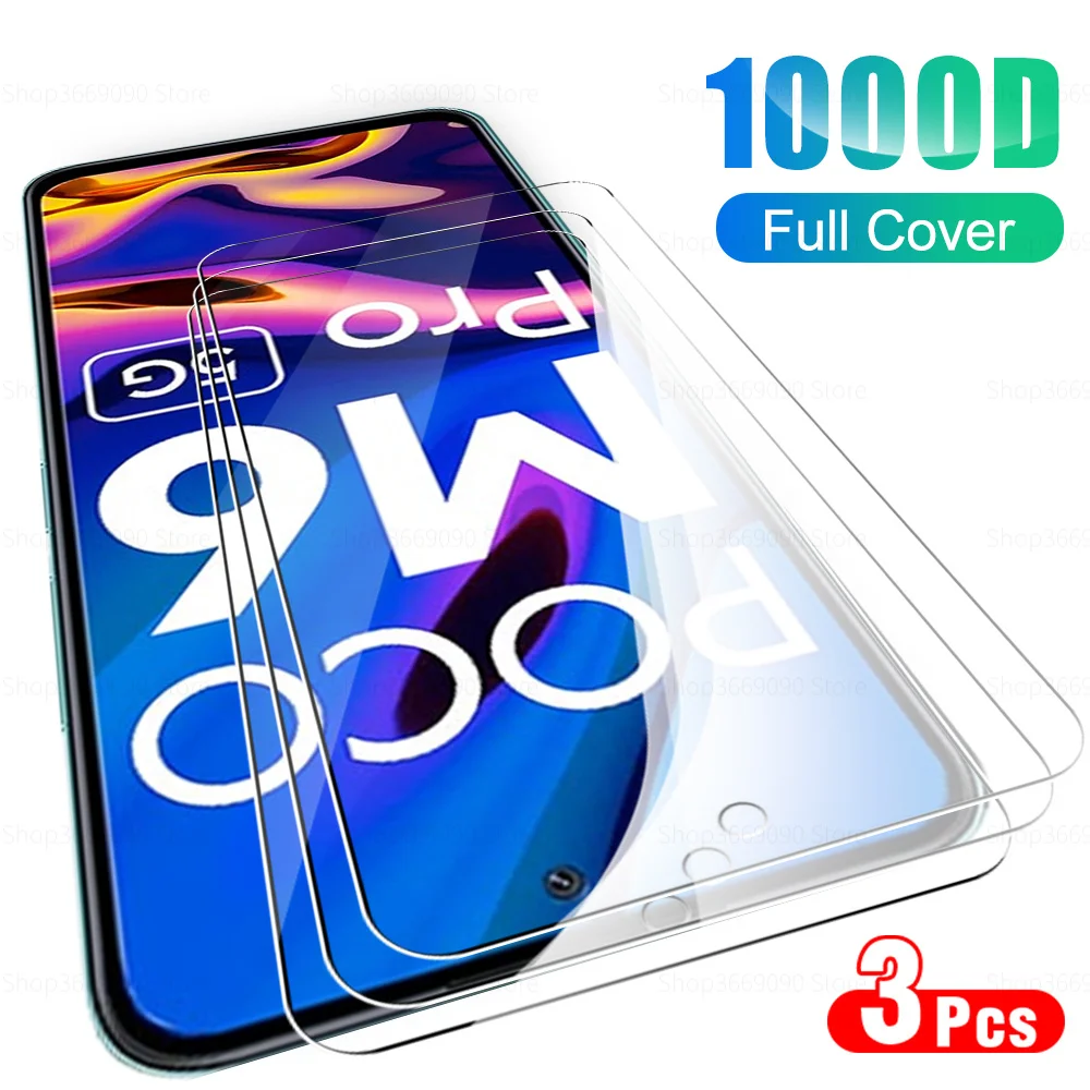 Protective Glass Case 3PCS For Xiaomi Poco M6 Pro 5G HD Tempered Film Pocco M 6Pro 6 Pro M6Pro Screen Protectors Cover 6.79inch