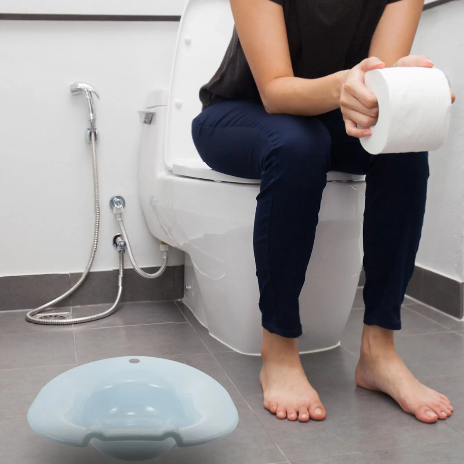 Steaming Bowl Bidet Elderly Baby Bath Seat Plastic Postpartum Hemorrhoids Basin