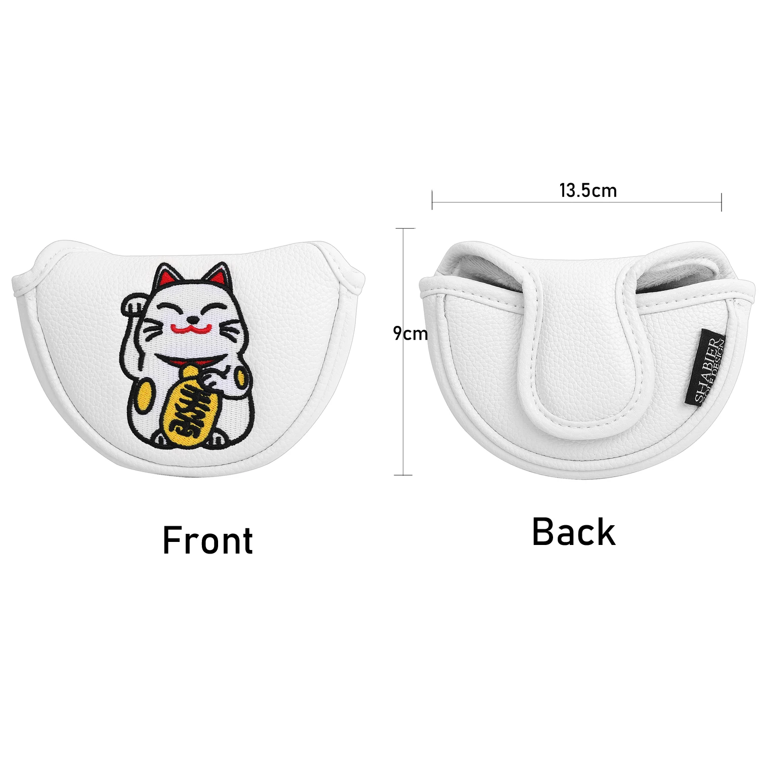 PU Leather Printing Embroidery Magnetic Closure Headcover Waterproof Golf Mid Half Mallet Blade Putter Cover