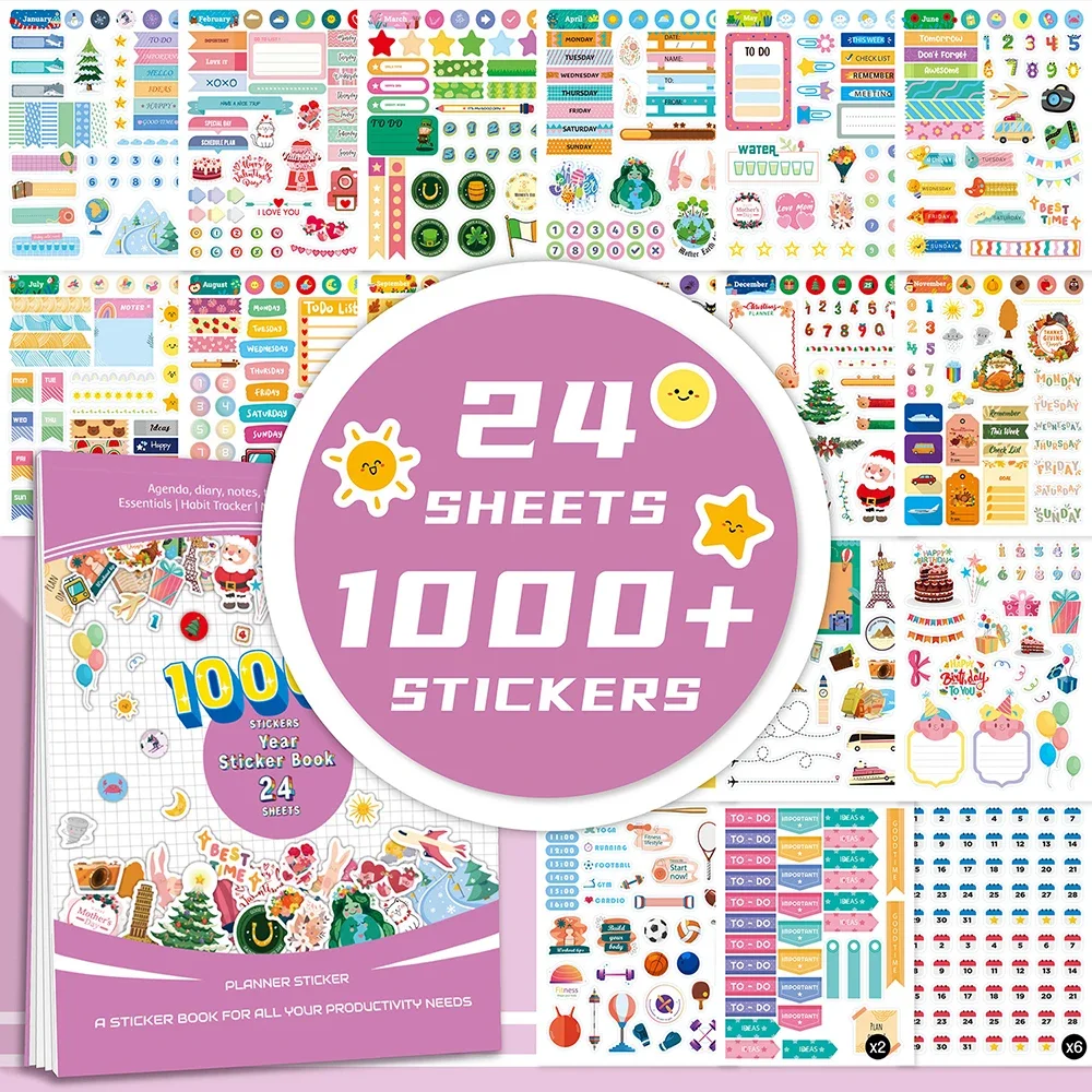 

Year Month Day Plan Sticker Book Diary Accessories DIY Scrapbooking Journal Decorative Stickers Stationery