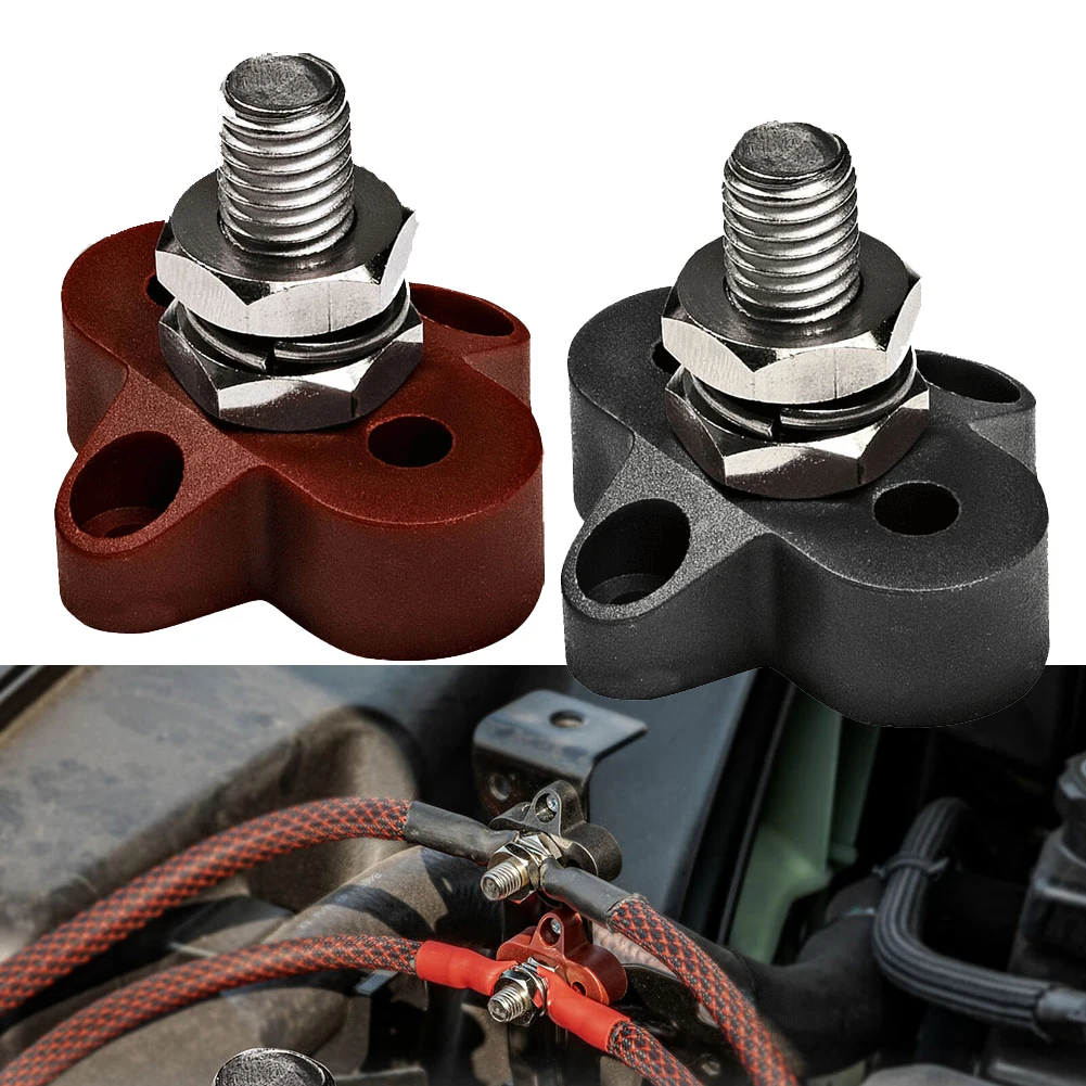 

Brand New Terminal Block Studs Automotive Tools Battery Power Distribution Black & Red Brass Junction Post Set