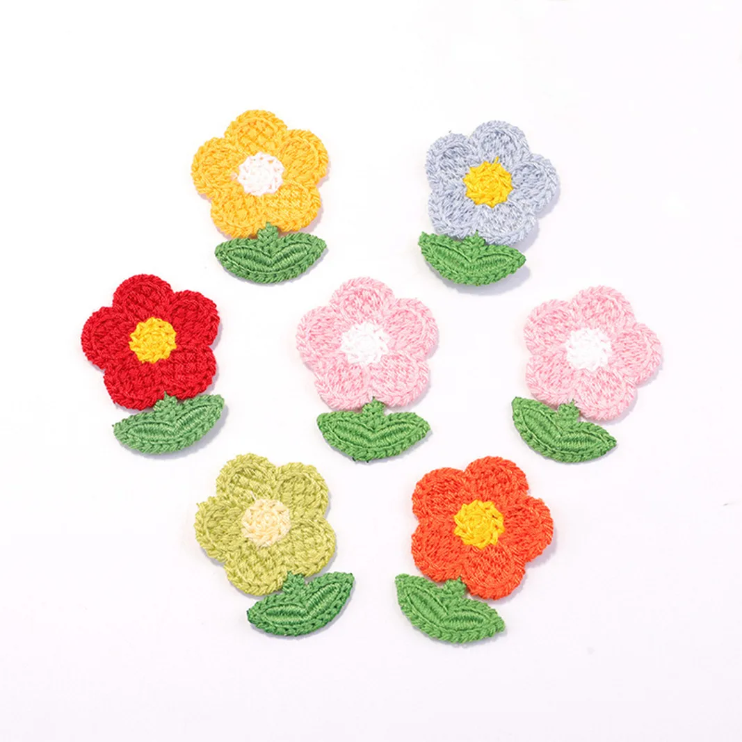 

20Pcs Cute Wool Knitting Embroidery Mini Leaf Flower Cloth Stickers DIY Iron On Bag Jacket Jeans Patches