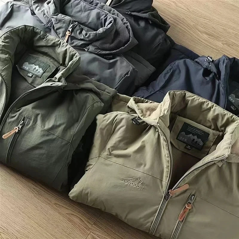 Mens Casual Tactical Jacket - Warm Padded Outdoor Coat for Autumn and Winter