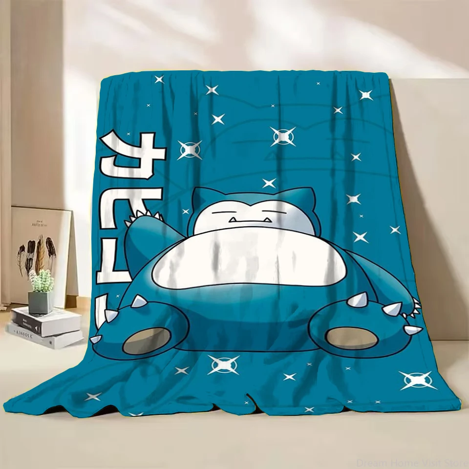 Pokemon Snorlax Flannel Fluffy Fleece Blanket for Home Bedroom Bed Sofa Office Children's Cover Adult Soft Blanket Kid Cute Gift 3