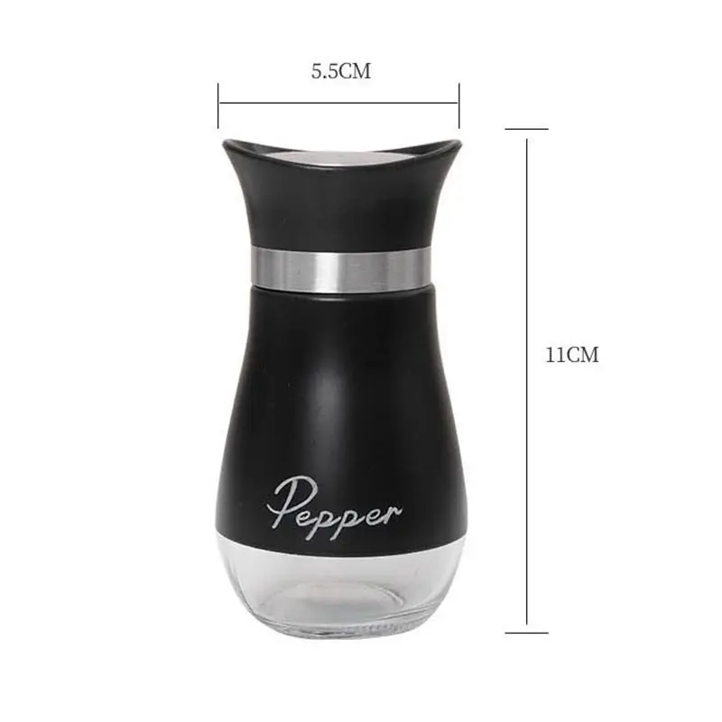 Stainless Steel Kitchen Seasoning Bottle,Glass Salt Pepper Grinder,Measuring Salt Jar,Household,BBQ Sprinkling Control Bottle