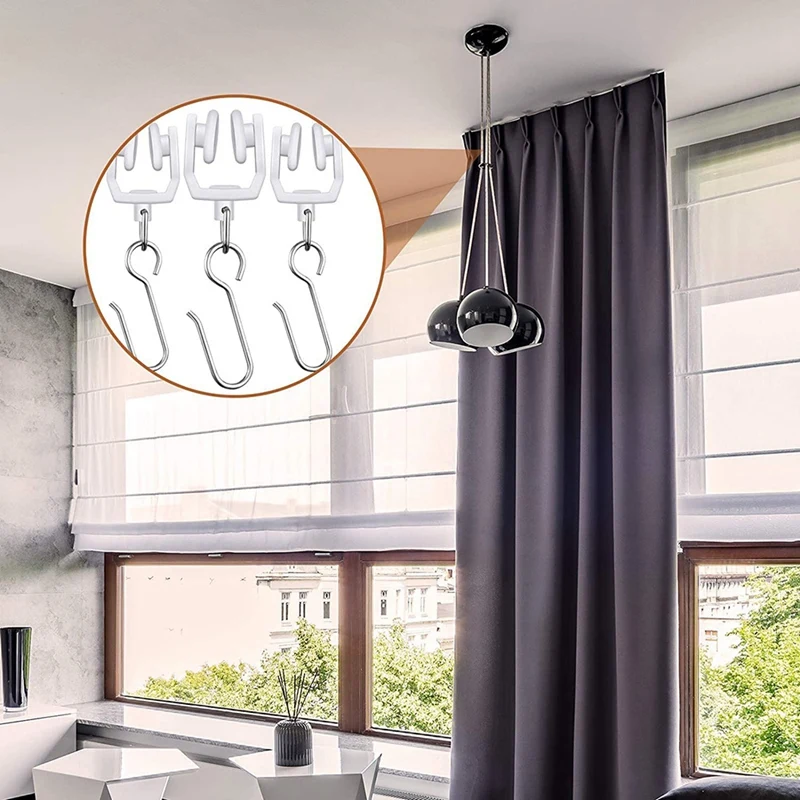 1pc Flexible Curved Ceiling Curtain Track With Hooks, Bendable Mounted  Curtain Rail, Room Divider, Bathroom Accessories, Shop Now For  Limited-time Deals