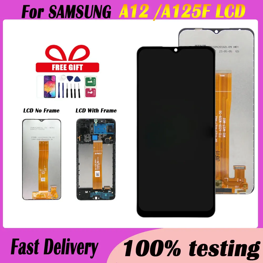 

1 PCS 6.5" For Samsung A12 LCD A125F SM-A125F A125 Display Touch Screen Digitizer For Samsung A12 Screen With Frame