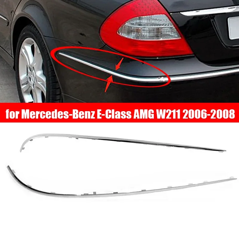 Moldura Cromada Para Parachoques Trasero Derecho | Mercedes Clase E W211 2006-2009 | Reemplazo Directo, Brillo Elegante