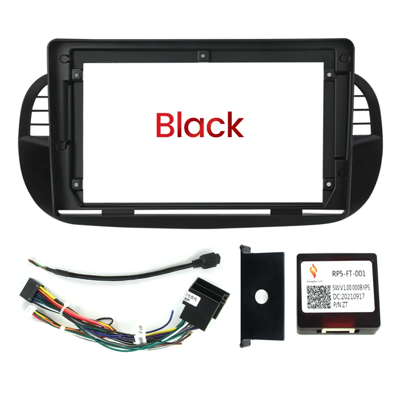 9 inch 1 din Car Radio Frame for Fiat 500 Auto Audio Dash Panel Fascia  Framework Kit Installation Bezel