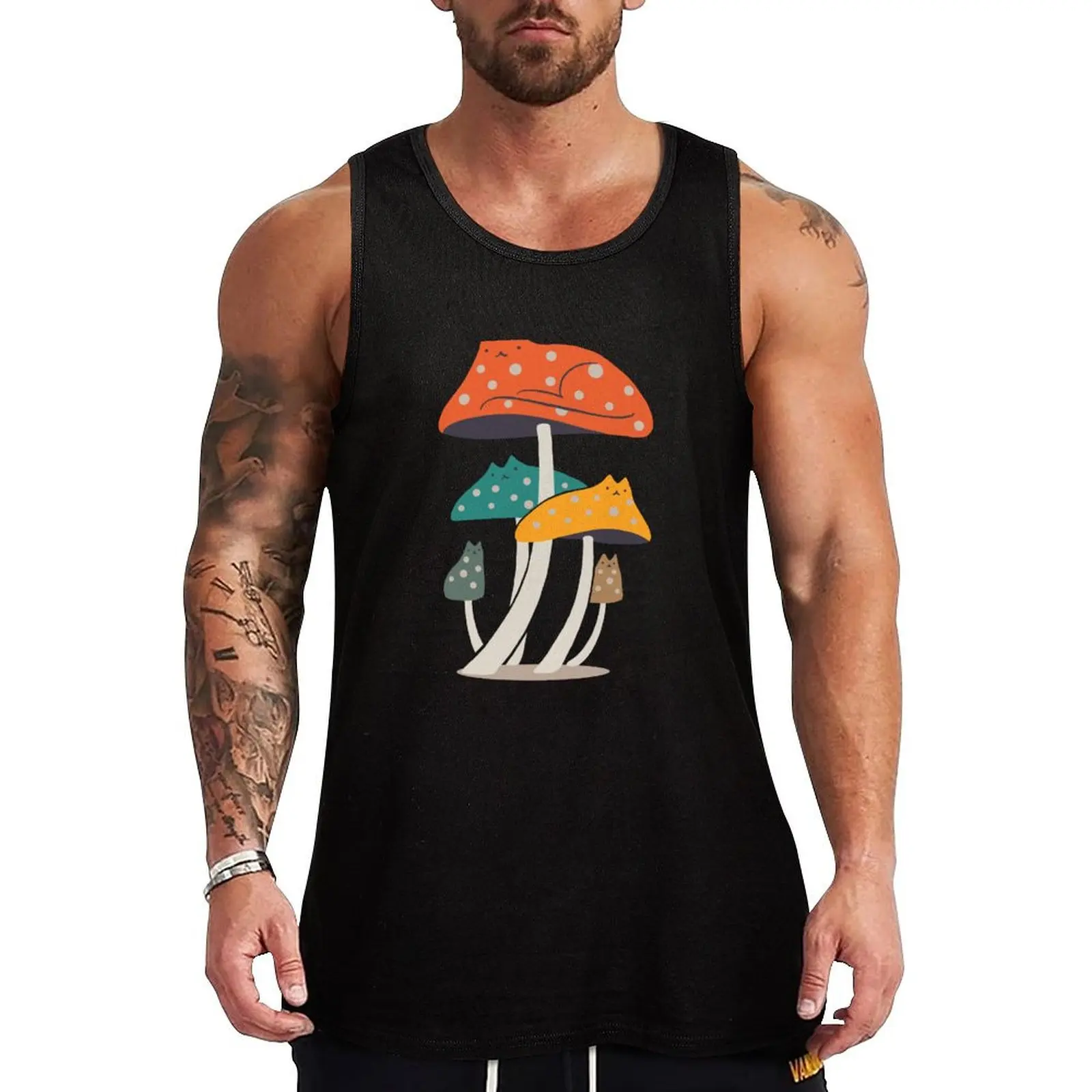 

Cat and Plant 47 Meowshroom Tank Top gym wear men plain t-shirt fashion 2024 man Clothing