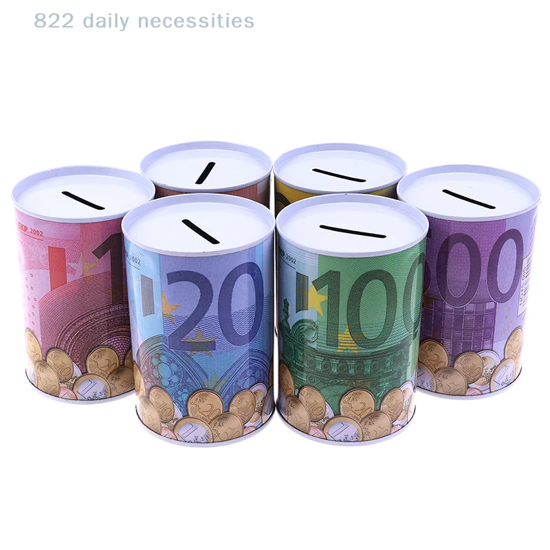 Cofrinho Cilíndrico Prático para Moedas em Euros e Dólares_voghion.com