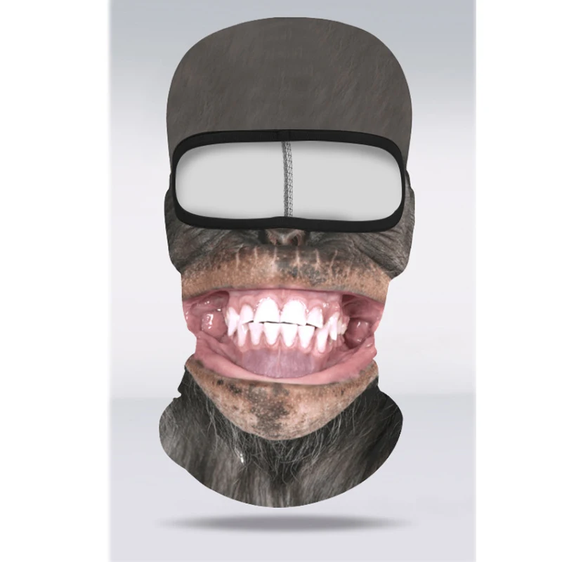 3D 동물 프린트 통기성 발라클라바 오토바이 헤드기어 남녀공용 야외 방풍 자외선 차단 페이스 마스크 사이클링 캡