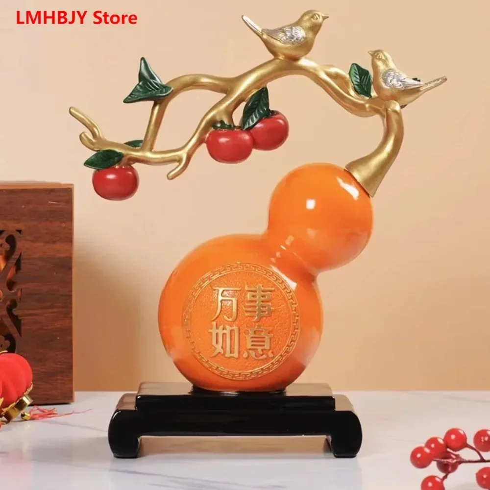 

New Chinese Style Home Decor Living Room Gourd Decorations Housewarming Gifts Study Porch Wine Cabinet Decorations