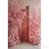 ฉากหลังถ่ายภาพศิลปะสำหรับคุณแม่ตั้งครรภ์ Mocsicka สีเบจ วินเทจ ตกแต่งผนังด้วยดอกไม้และต้นไม้ ฉากหลังสำหรับถ่ายภาพเด็กแรกเกิดในสตูดิโอ 5