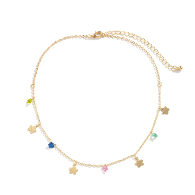 Lacteo Vintage Love Heart Tassel Clavicle Chain Choker Necklace Jewelry For Women 2021 Fashion Trendy Chunky Chain Necklace Golden2