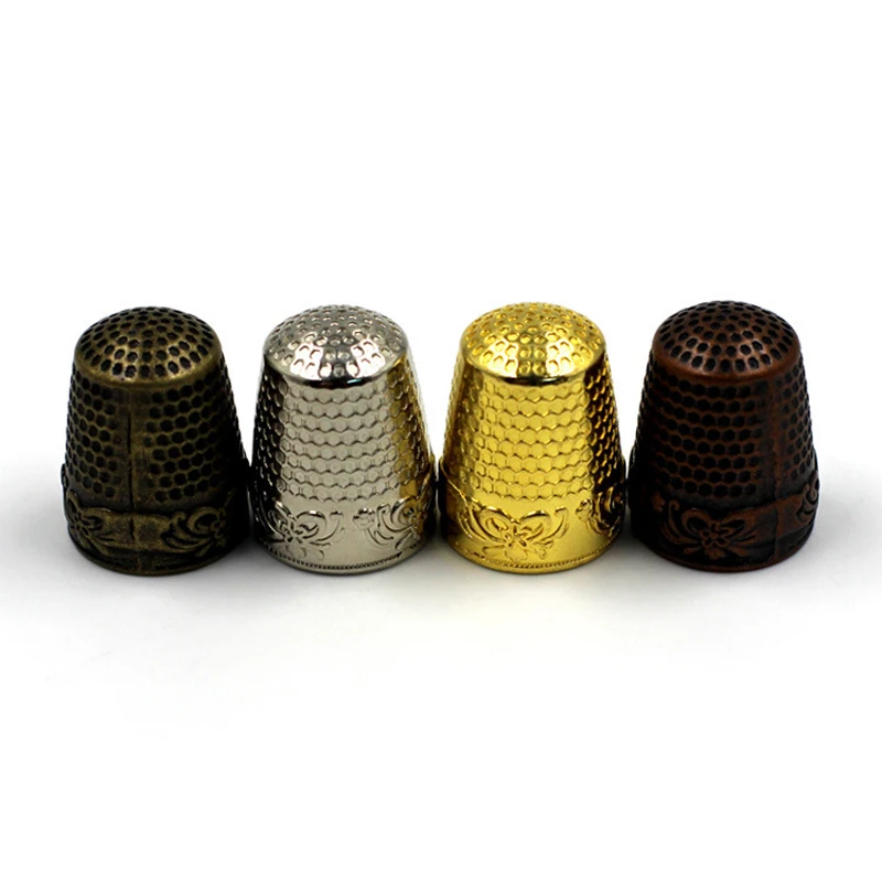 4PCS Sewing Thimble Finger Protector Adjustable Thimble Hoop Thimble  Needles Home Craft Tailor DIY Sewing Tool Hand-working