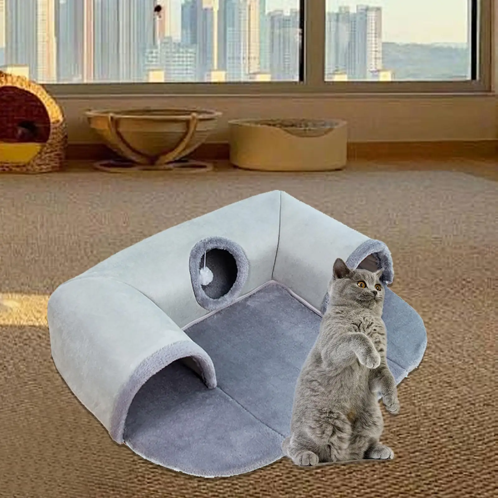 Cat Bed Toy Tunnel Cat Activity Center Ferrets Rabbit Bed Tunnels Cat Tunnel Tubes Toy for Hamster Rabbit Cats Small Animals Cat Bed Toy Tunnel Cat Activity Center Ferrets Rabbit Bed Tunnels Cat Tunnel Tubes Toy for Hamster Rabbit Cats Small Animals