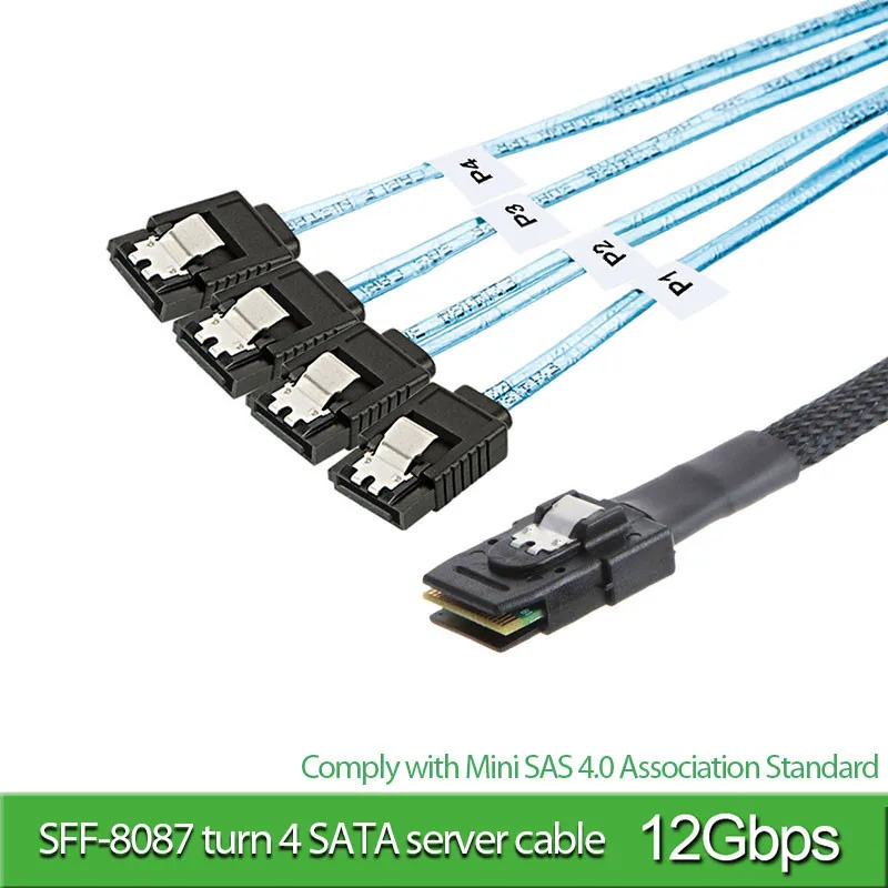 Mini SAS SFF 8087 Turn 4SATA SAS 36P Turn 4SATA3.0 Straight Head Solid