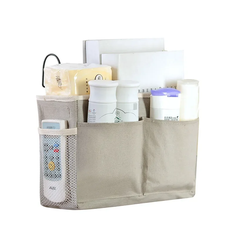 Dormitory storage bedside hanging basket student dormitory storage bag cotton fabric bedside storage storage hanging bag 4