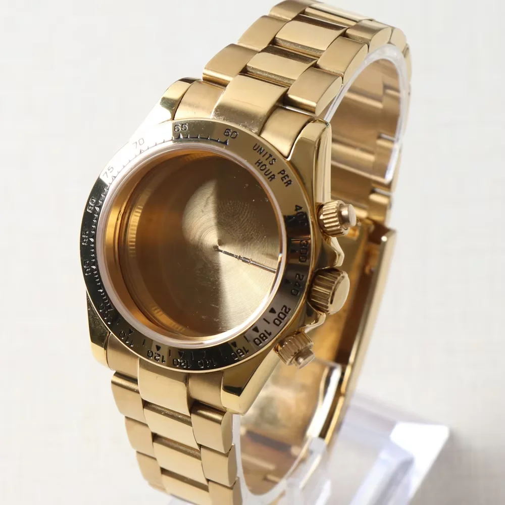 Stainless Steel Watch Case with Sapphire Crystal and Bracelet - Waterproof Accessories