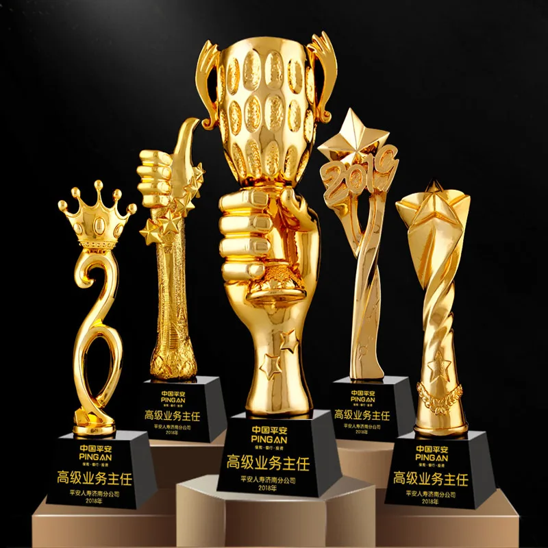 Customized Resin Trophy for Academy Sports Souvenirs, Gold Awards, Gold-Plated Souvenir, Craft Cup, 28 cm, 30cm, 1Pc