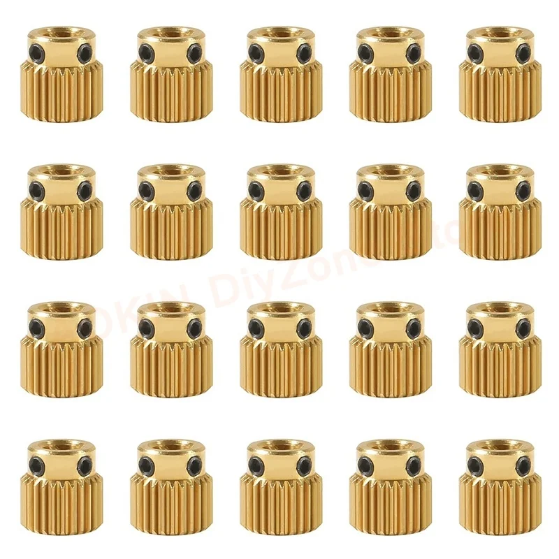

20Pcs Brass Extruder Wheel 40 Teeth Drive Gear for CR-10.CR-10S,S4,S5, Ender 3/3 Pro/3 V2 3D Printer Extruders Accessories