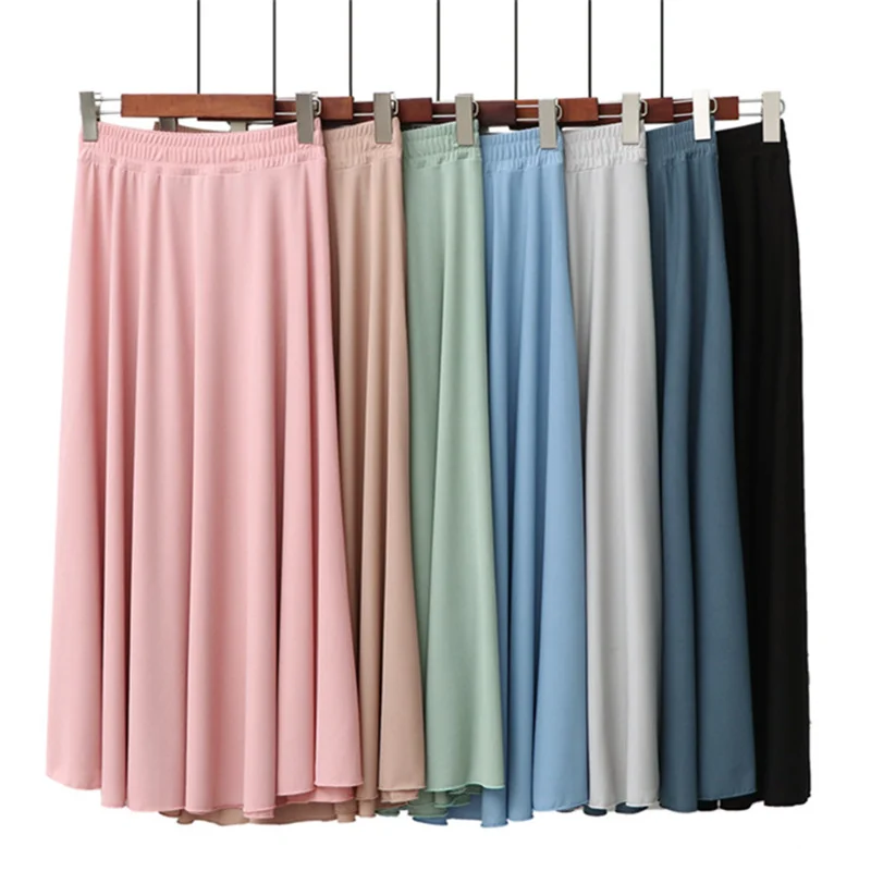 

Женская длинная юбка из вискозы, трапециевидная юбка-макси из модала с высокой талией и эластичным поясом, весна-лето 2024