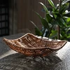 kitchen Organizer Rattan Fruit Bread Snacks Storage Tray Hand woven Storage Basket Desktop Sundries Organizer Kitchen Storage Bo 5