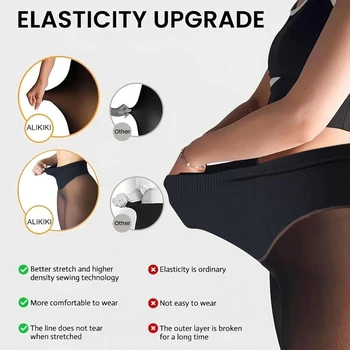 One Seam Fleece Lined Tights Shaping Thermal Leggings Compression Band Translucent Pantyhose Sheer Fleece Leggings Plus Size 3