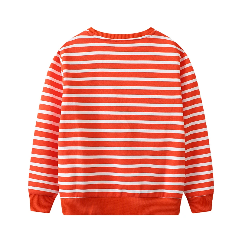 Hoodies Kids Clothes Baby Boys Girls Children's Clothing 2025 Autumn New Cartoon Excavator Striped Sweatshirts