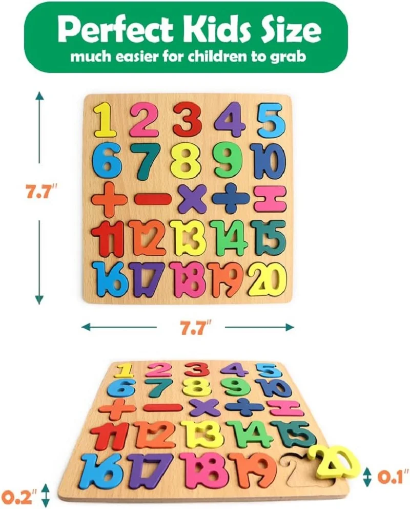 Montessori Baby Wooden Puzzles for Toddlers Learning Alphabet Number Shape Puzzle Toys Kids Educational Matching Board Wood Game wooden jigsaw puzzle