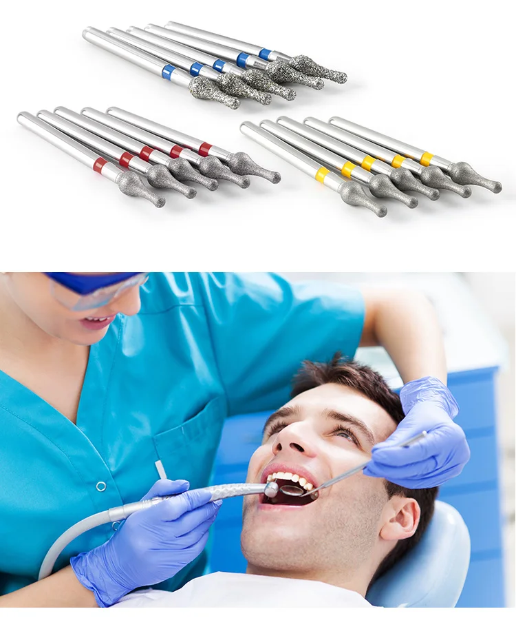 5 Teile/paket Azdent Dental Diamant Bohrer 893/507-023 1,6mm Spezielle Form für High Speed Handstück Krone Vorbereitung Kontur trimmen – Detail 8