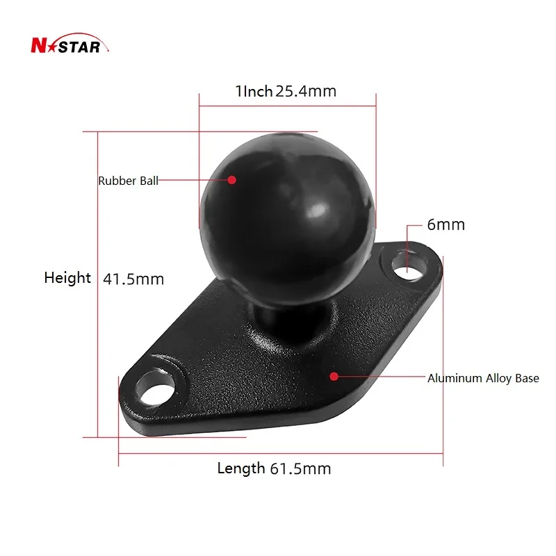 1 Inch 25mm Ball Head Adapter Motorcycle Handlebar Clamp Mount Phone Ball Head Mount Aluminum Ball Base Socket Arm Mount for Ram