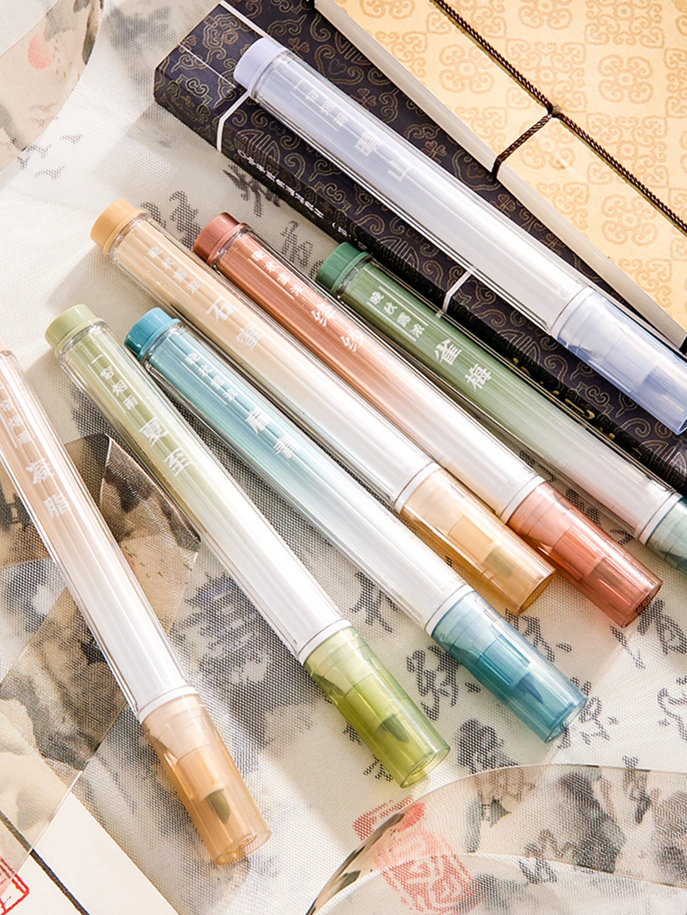 4-teiliges Set Augenschutz, weiche Pastell-Textmarker, chinesischer Stil, flexible Spitze, Aquarell-Marker, künstlerisches Studenten- und Studienzubehör – Detail 6