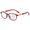 Multifocal Progressive Reading Glasses Women Anti Blue UV Protect EyesGlasses Retangle Frame Eyewears +1.0~+4.0 4