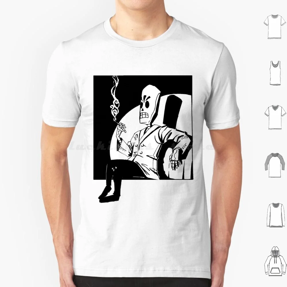 Grim Fandango T Shirt Big Size 100% Cotone Grim Fanango Grim Fangango Lucasart Vintage Old School Videogioco Her Him Valentine